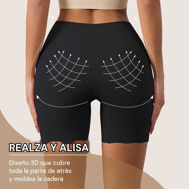 Short moldeador antirozaduras color negro, vista trasera